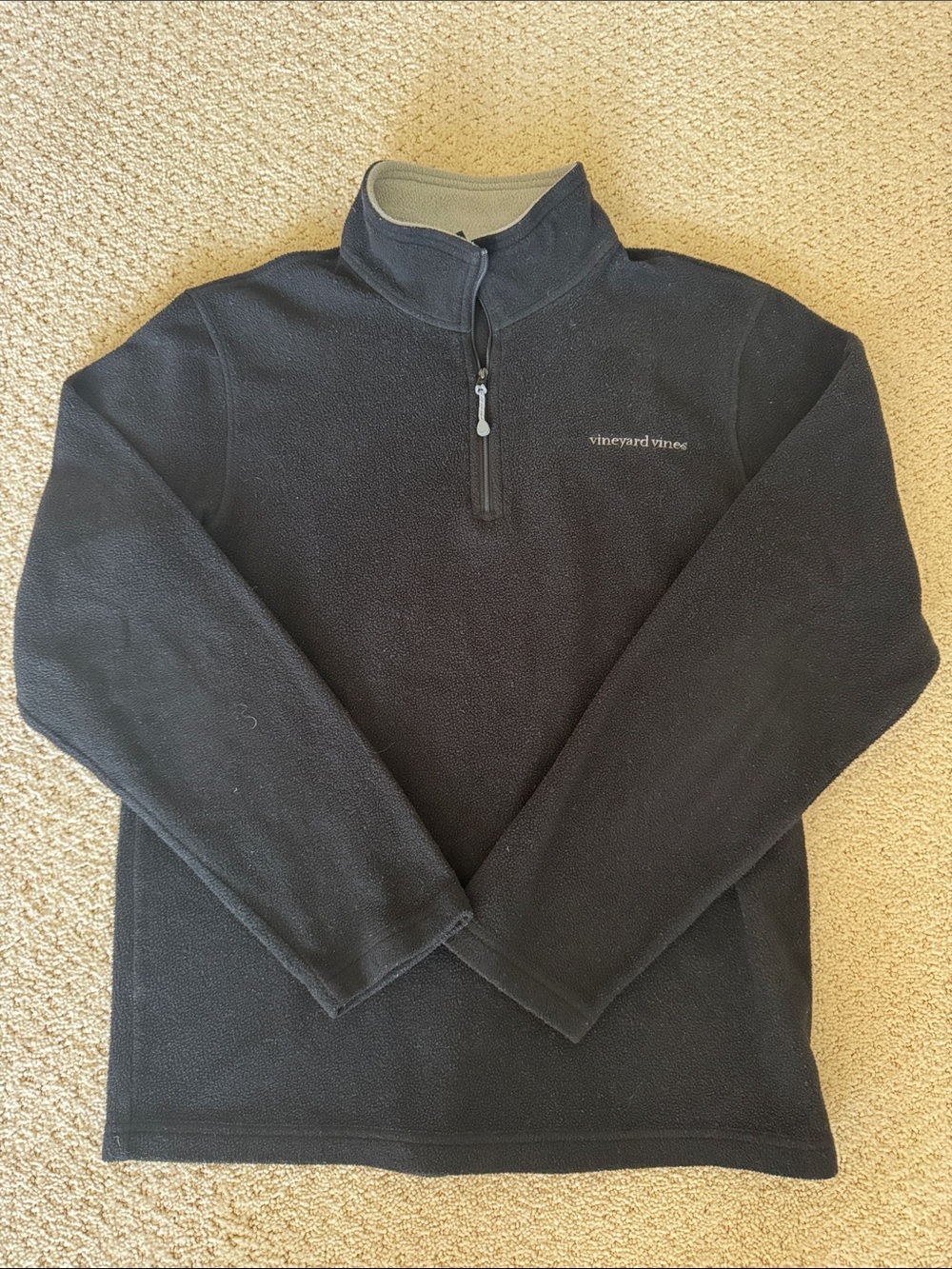 Vineyard Vines Men's Black Half-Zip Fleece Pullover Small
